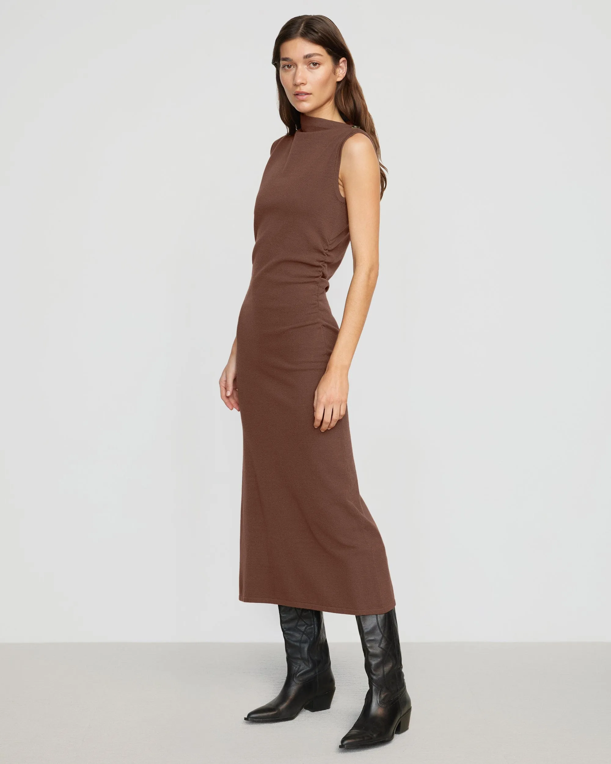 Abel Sleeveless Asymmetric-Neck Dress
