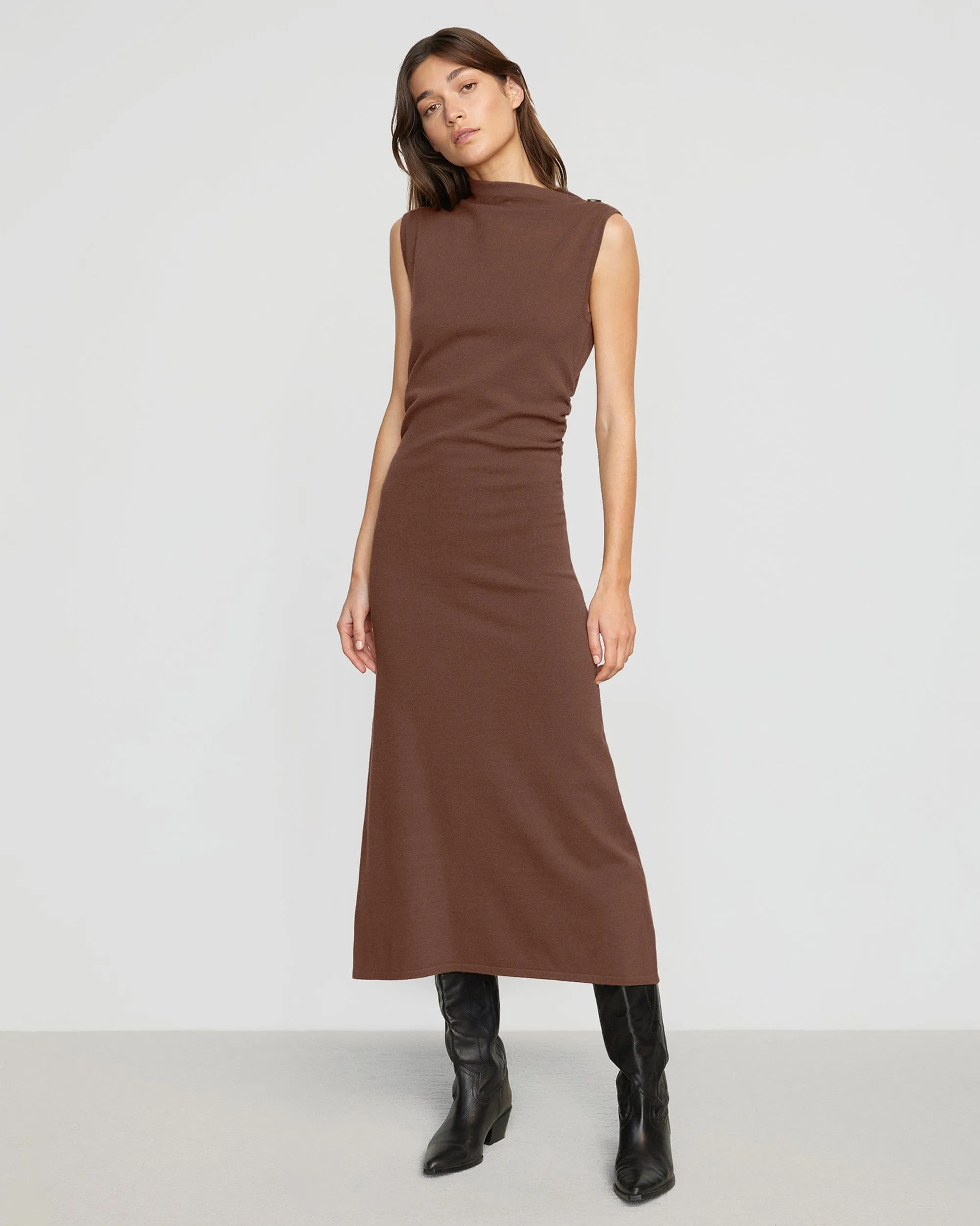 Abel Sleeveless Asymmetric-Neck Dress