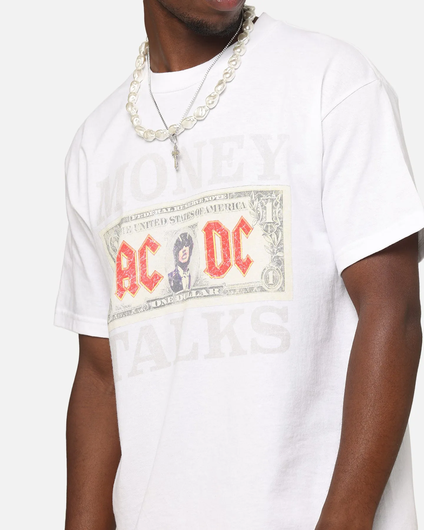 AC/DC Money Talks T-Shirt Vintage White
