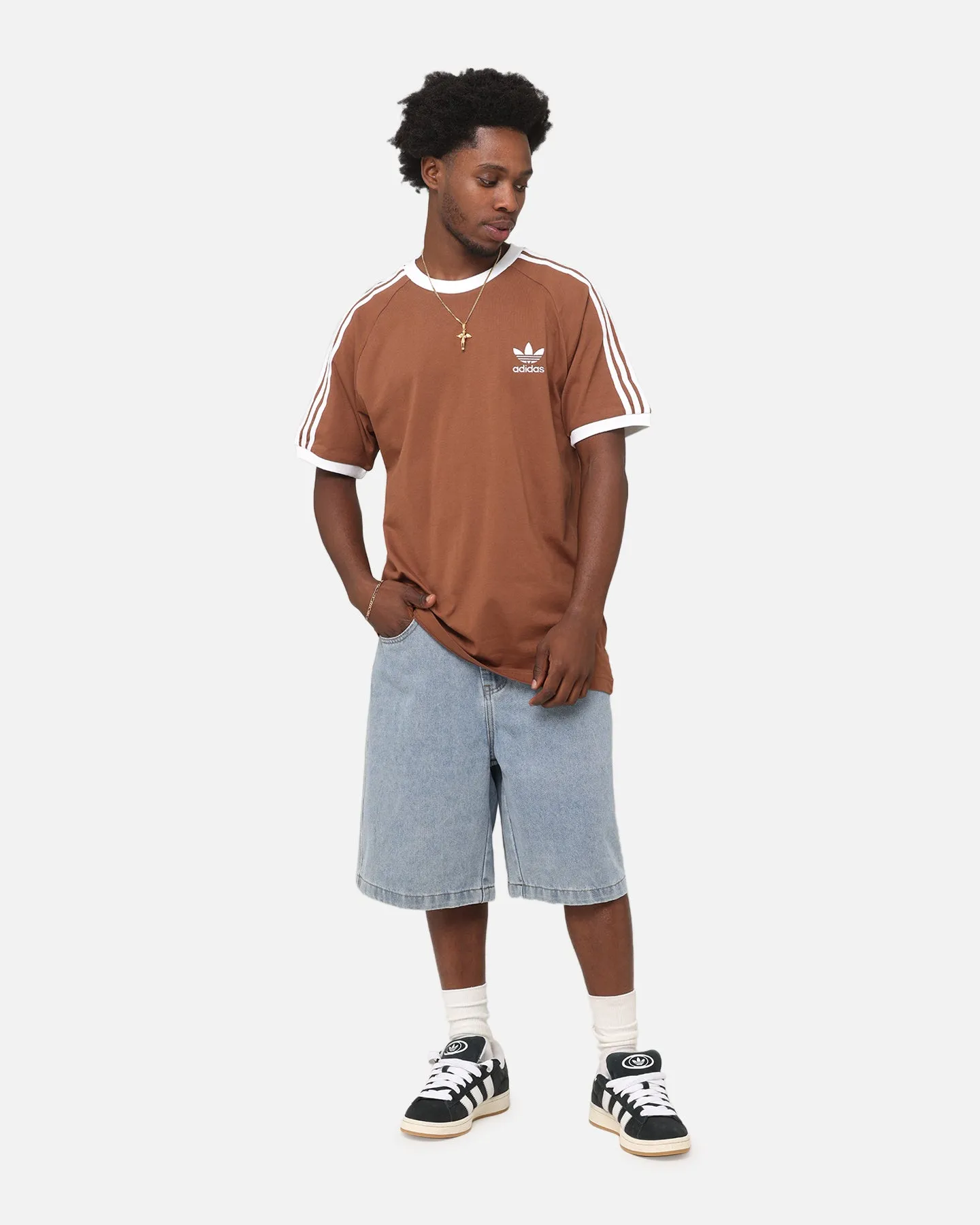 Adidas Classics 3-Stripes T-Shirt Brown