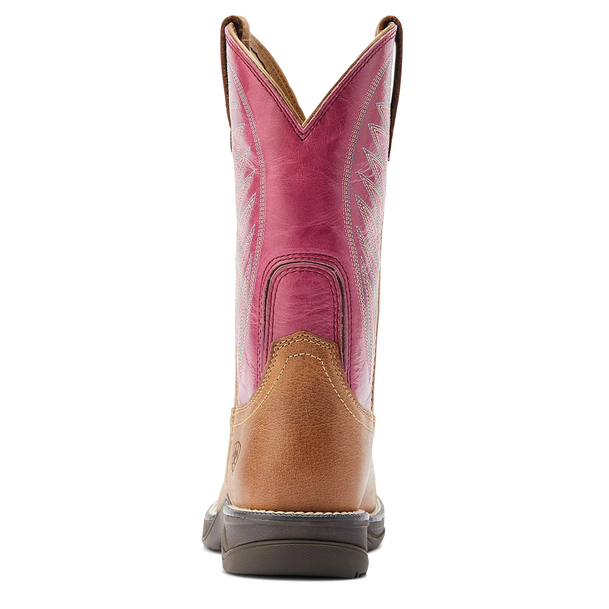 Ariat Ladies  10044418 Anthem Round Toe II Western Boots in Distressed Natural/Rosebud