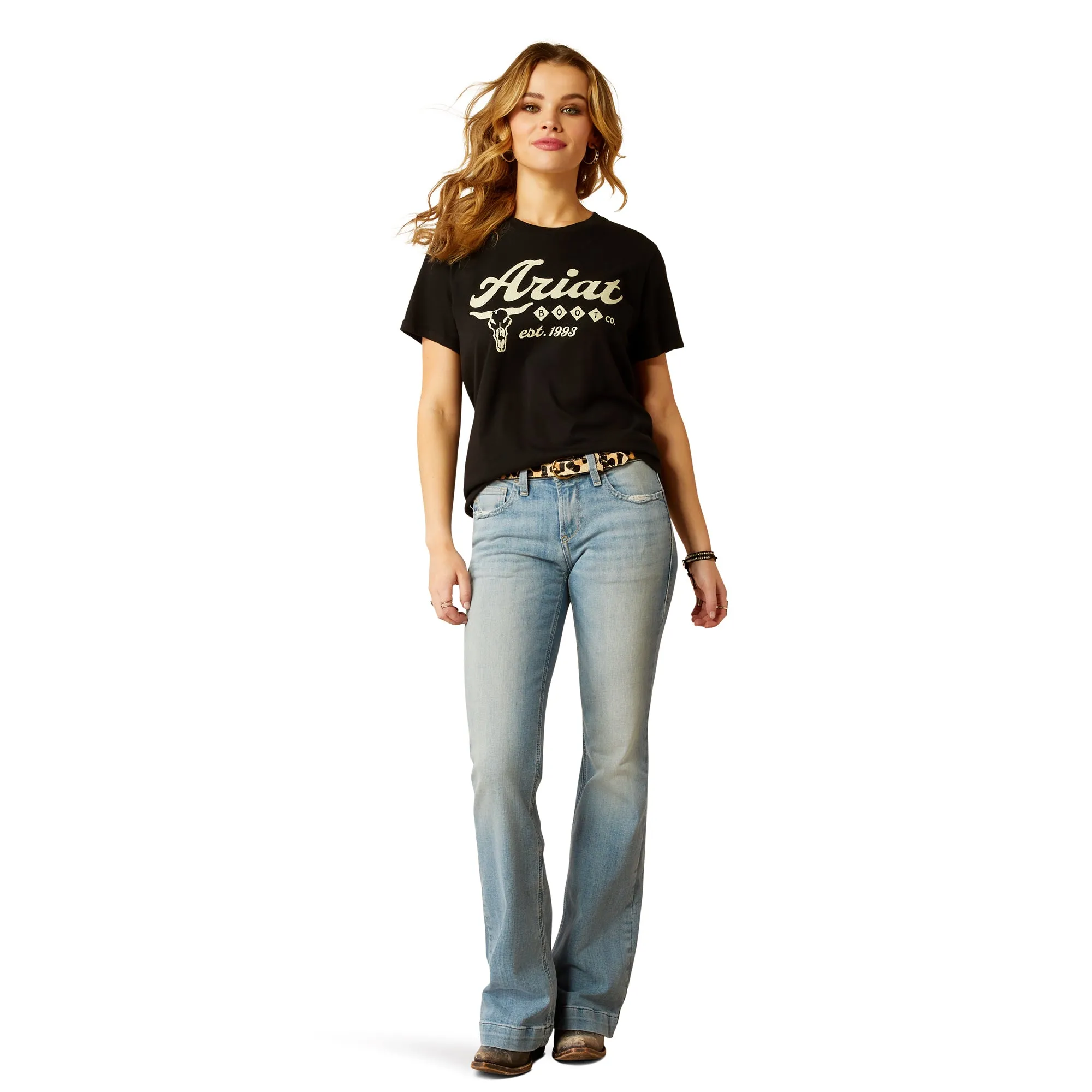 Ariat Ladies Established Boot Co T-Shirt 10052041 in Black