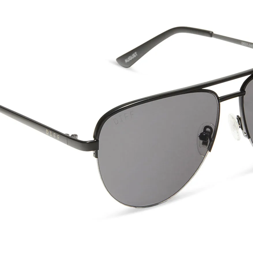 AUGUST - MATTE BLACK   GREY SUNGLASSES