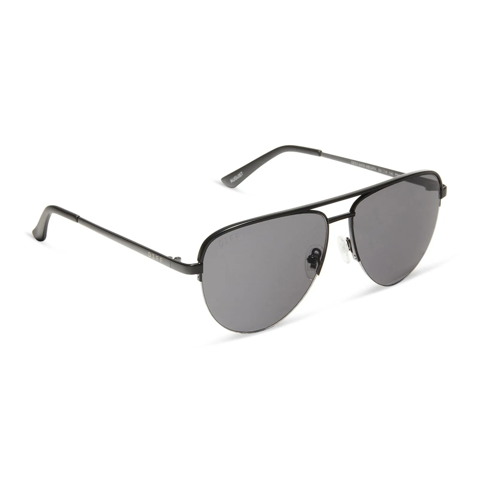 AUGUST - MATTE BLACK   GREY SUNGLASSES