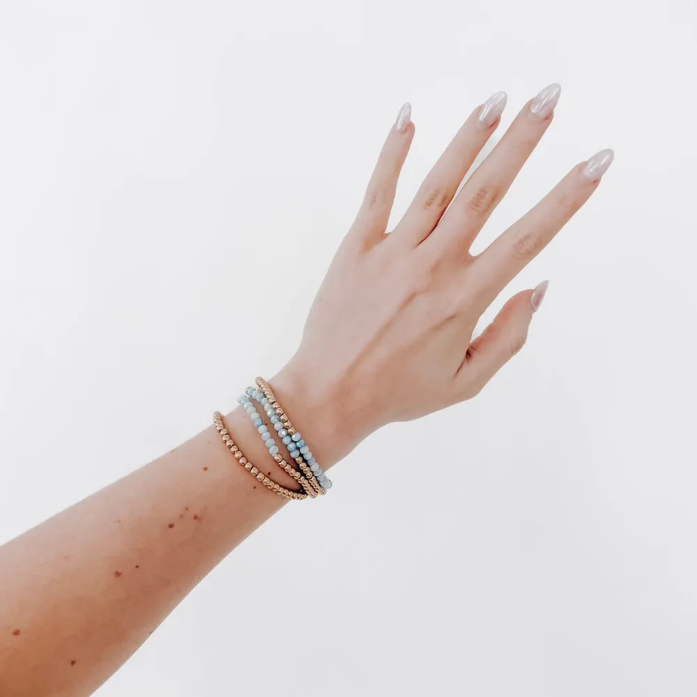 Avary Glass and Metallic Bead Bracelet