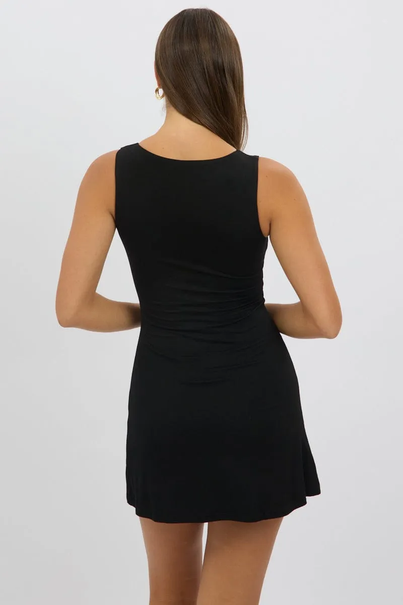Black Sleeveless Mini Dress