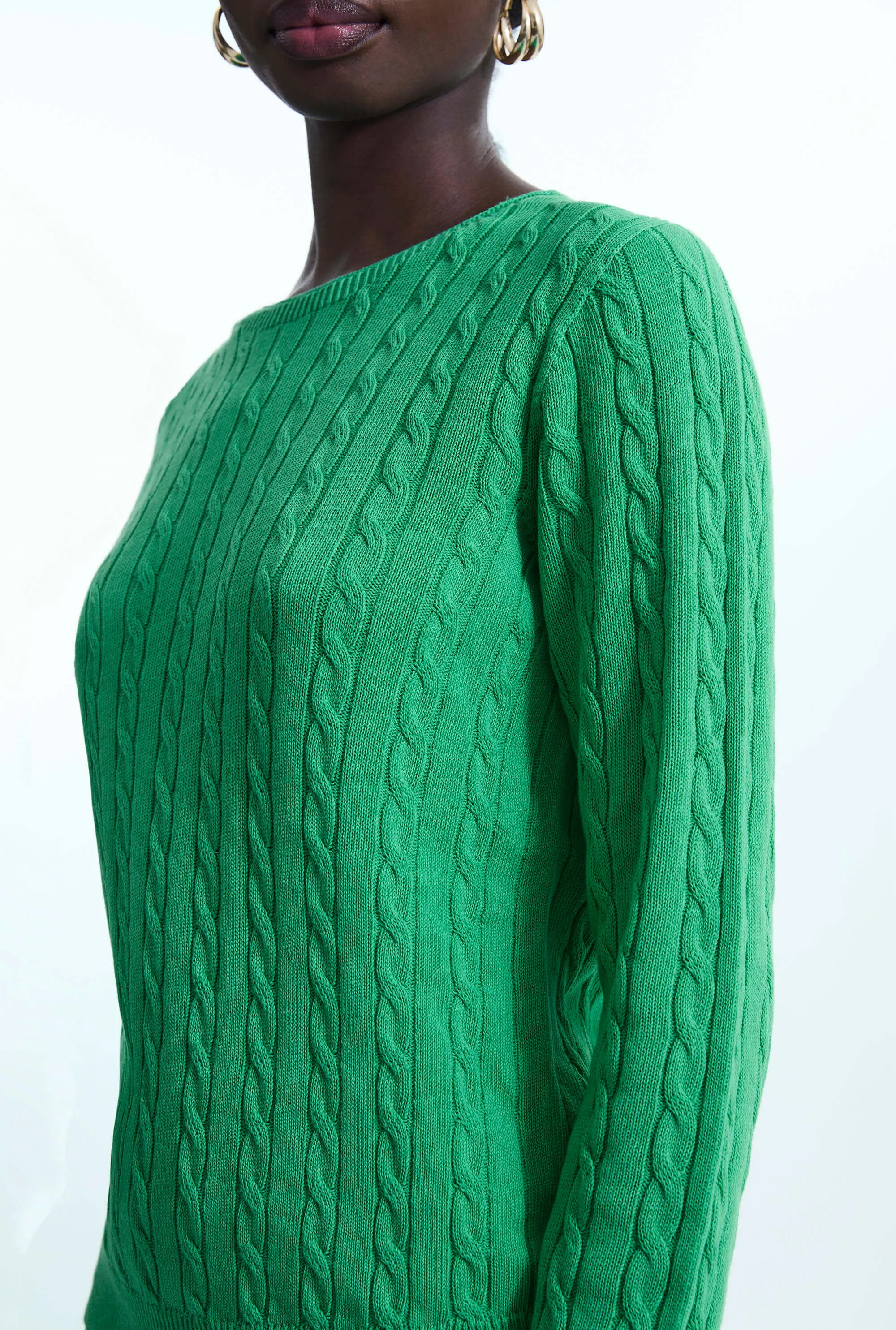 Cable Knit Jumper Green