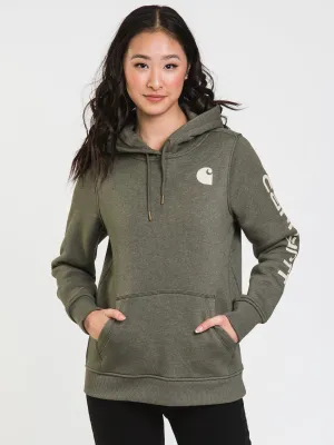 CARHARTT LOGO SLEEVE PULLOVER HOODIE - CLEARANCE