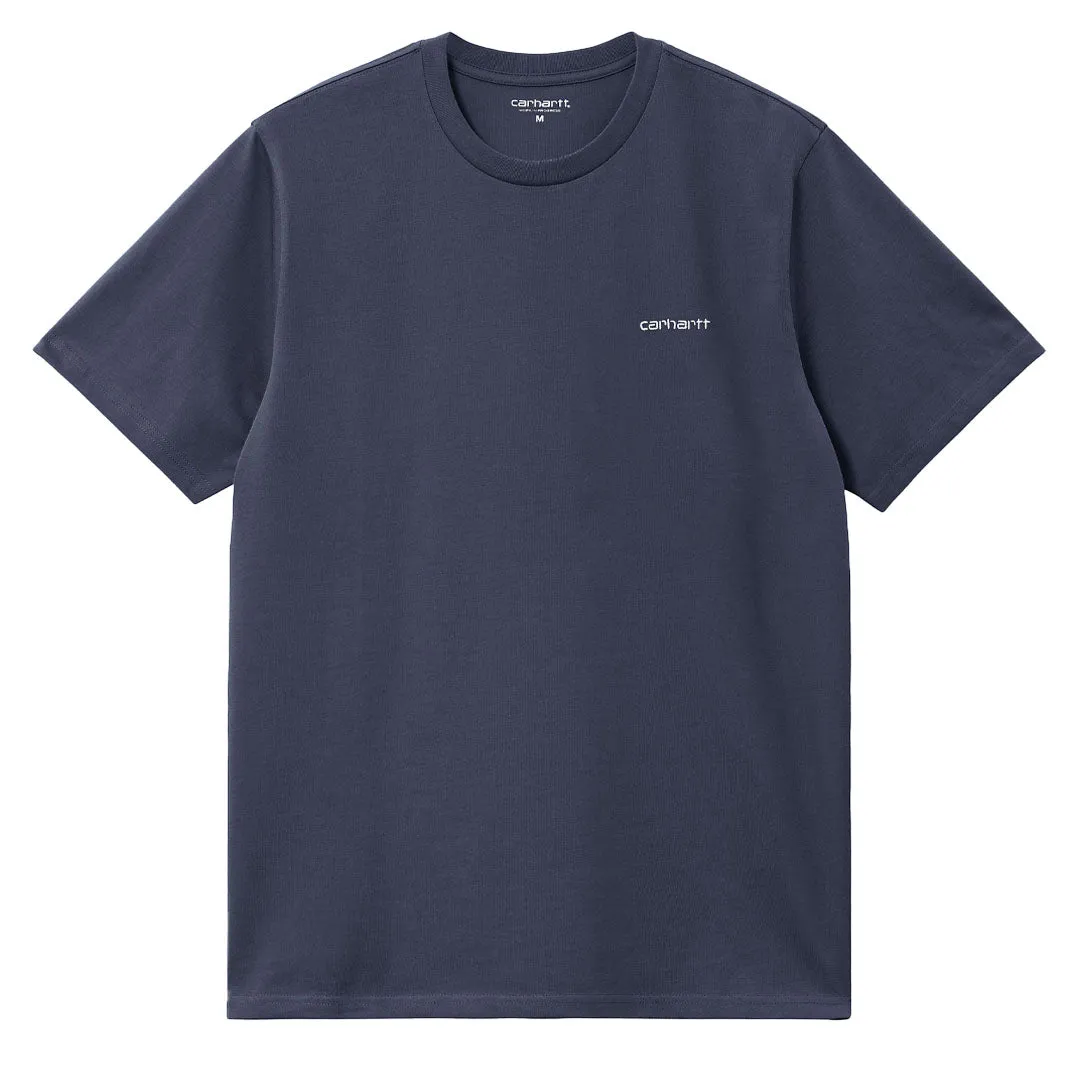 Carhartt WIP Script Embroidery T-Shirt Air Force Blue / White