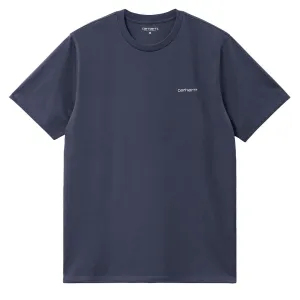 Carhartt WIP Script Embroidery T-Shirt Air Force Blue / White