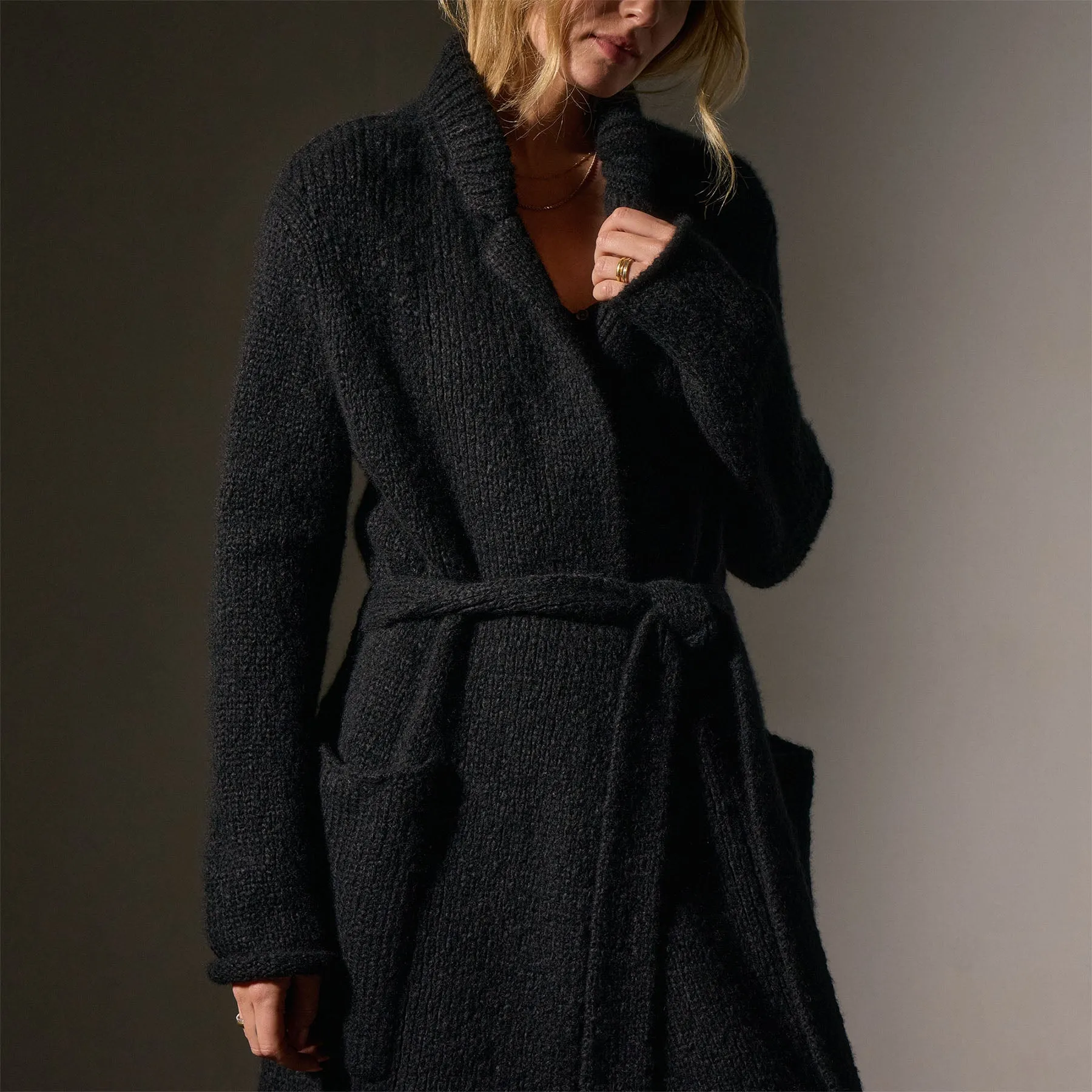 Cashmere Double Breasted Coat - Black
