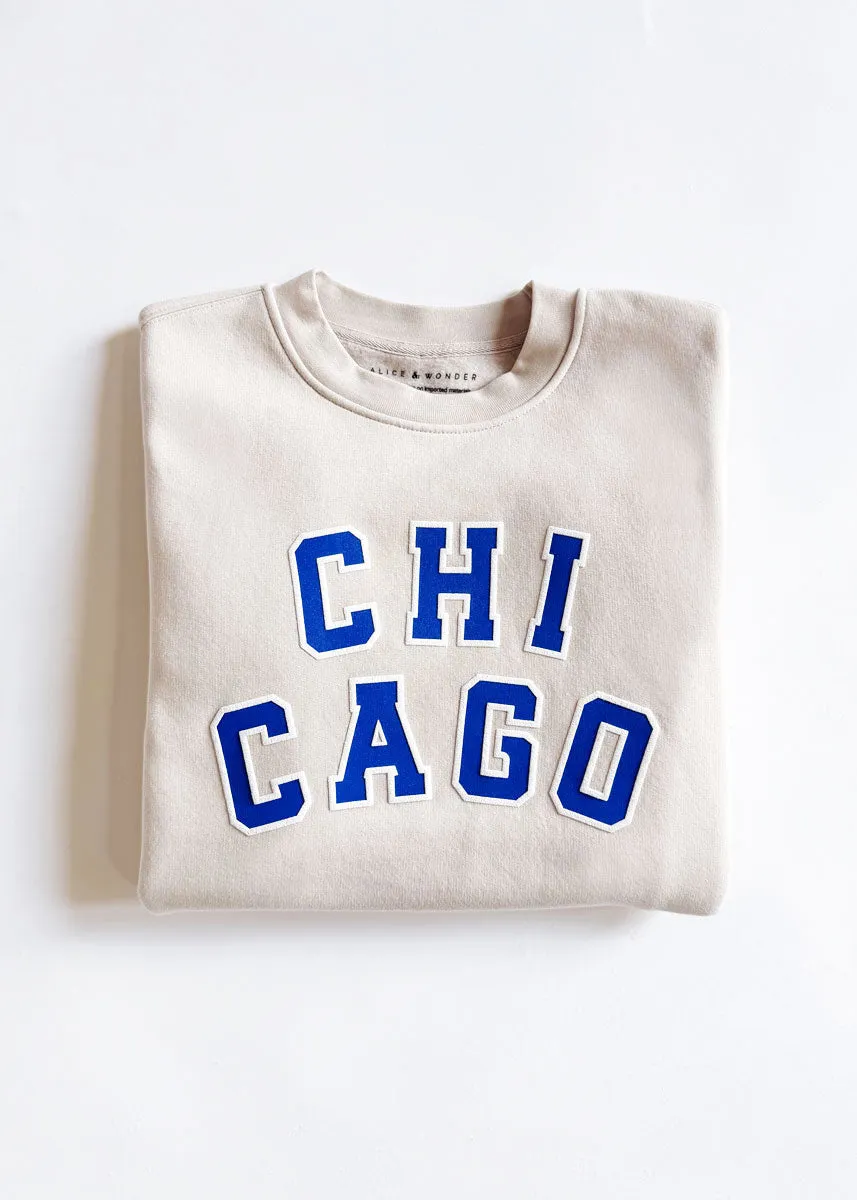 Chicago Varsity Sweatshirt - Ivory & Blue