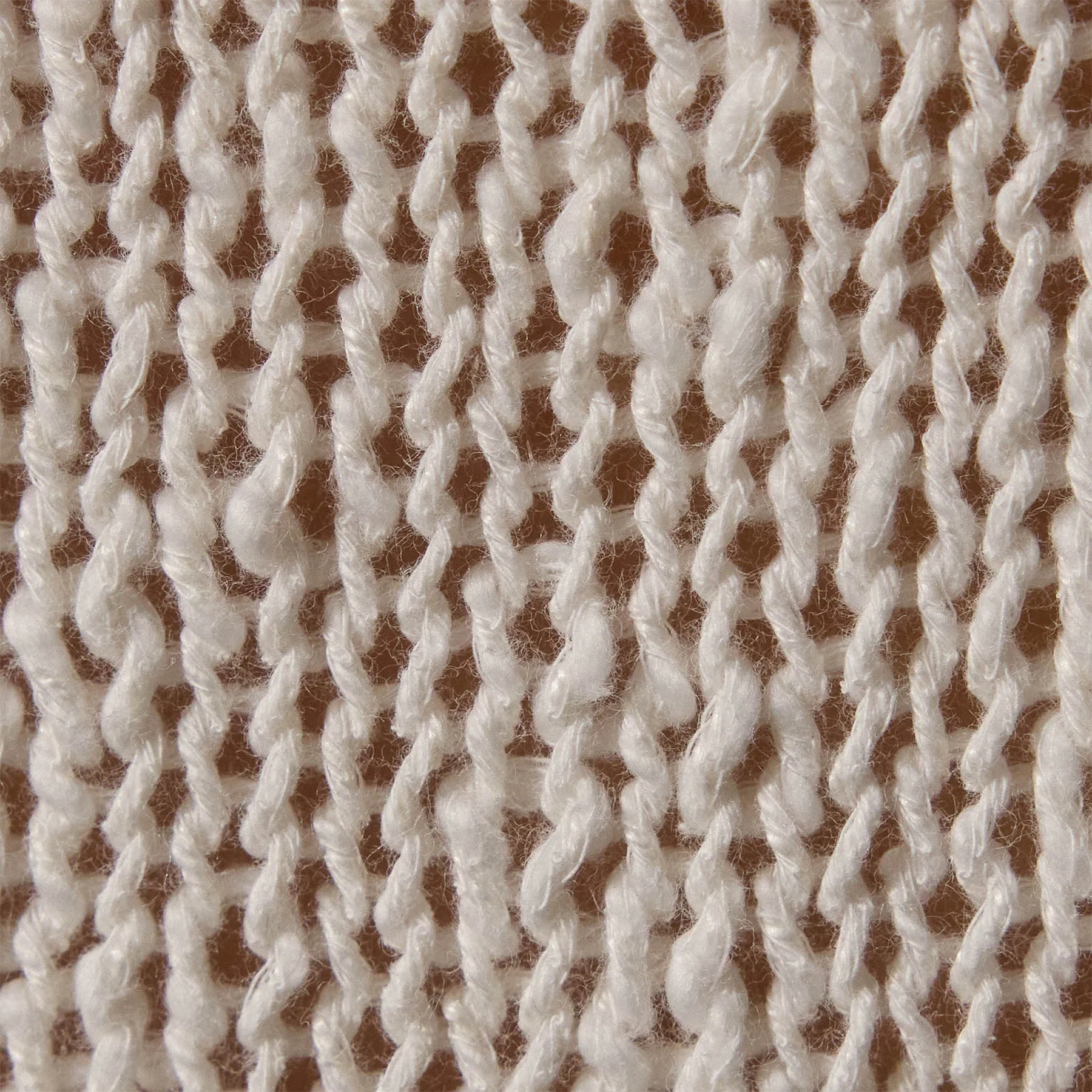 Cotton Linen Knit Crew Neck - White