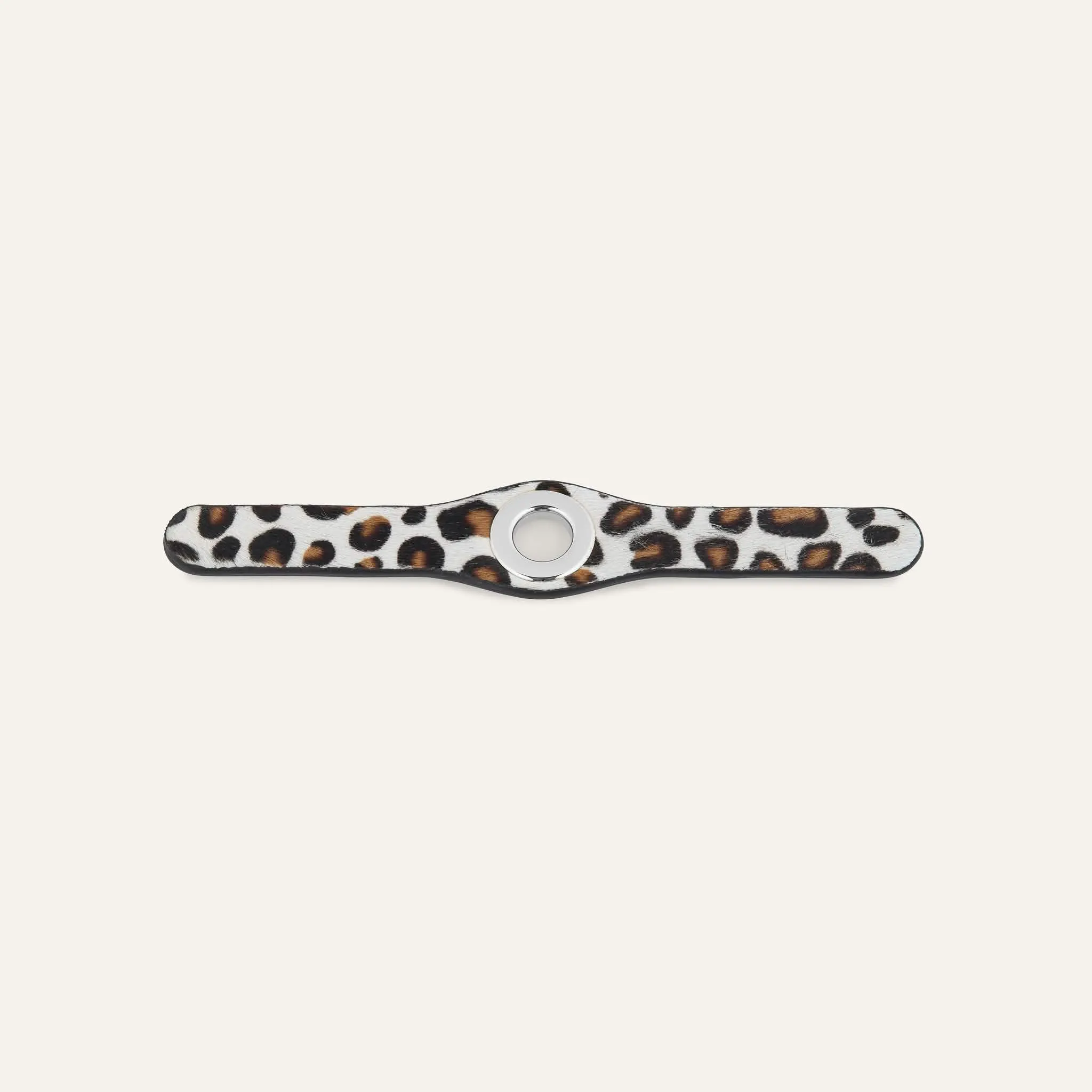 Deco Mini | Leopard Cream with Silver hardware