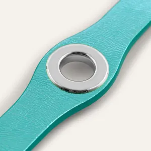 Deco Mini | Metallic Turquoise with Silver hardware
