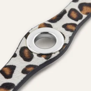 Deco Popper | Leopard Cream with Silver hardware