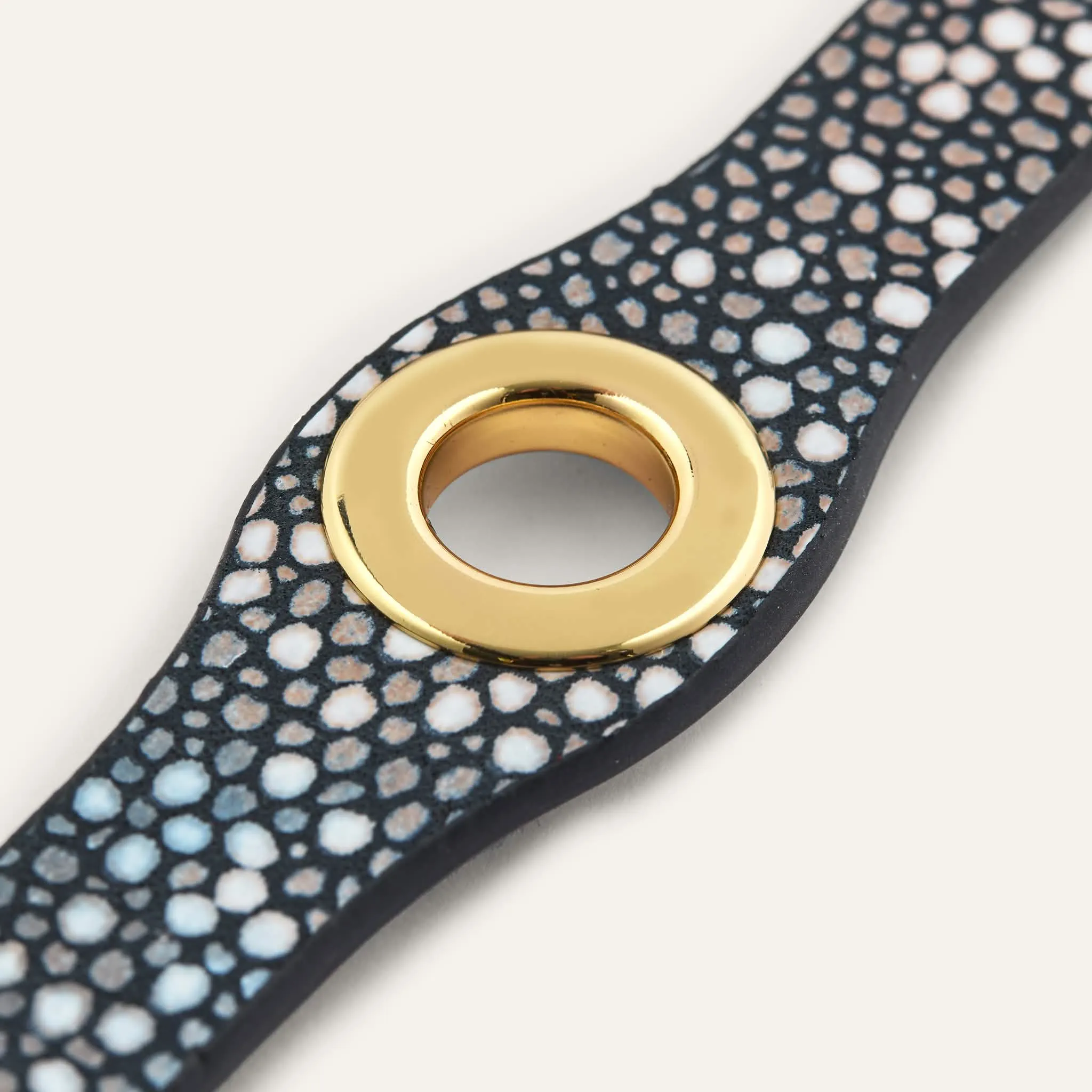 Deco Popper | Multi-Colour Shagreen with Gold hardware