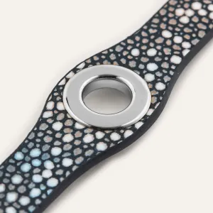 Deco Popper | Multi-Colour Shagreen with Silver hardware