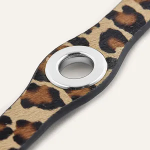 Deco Stud | Leopard Calf with Silver hardware