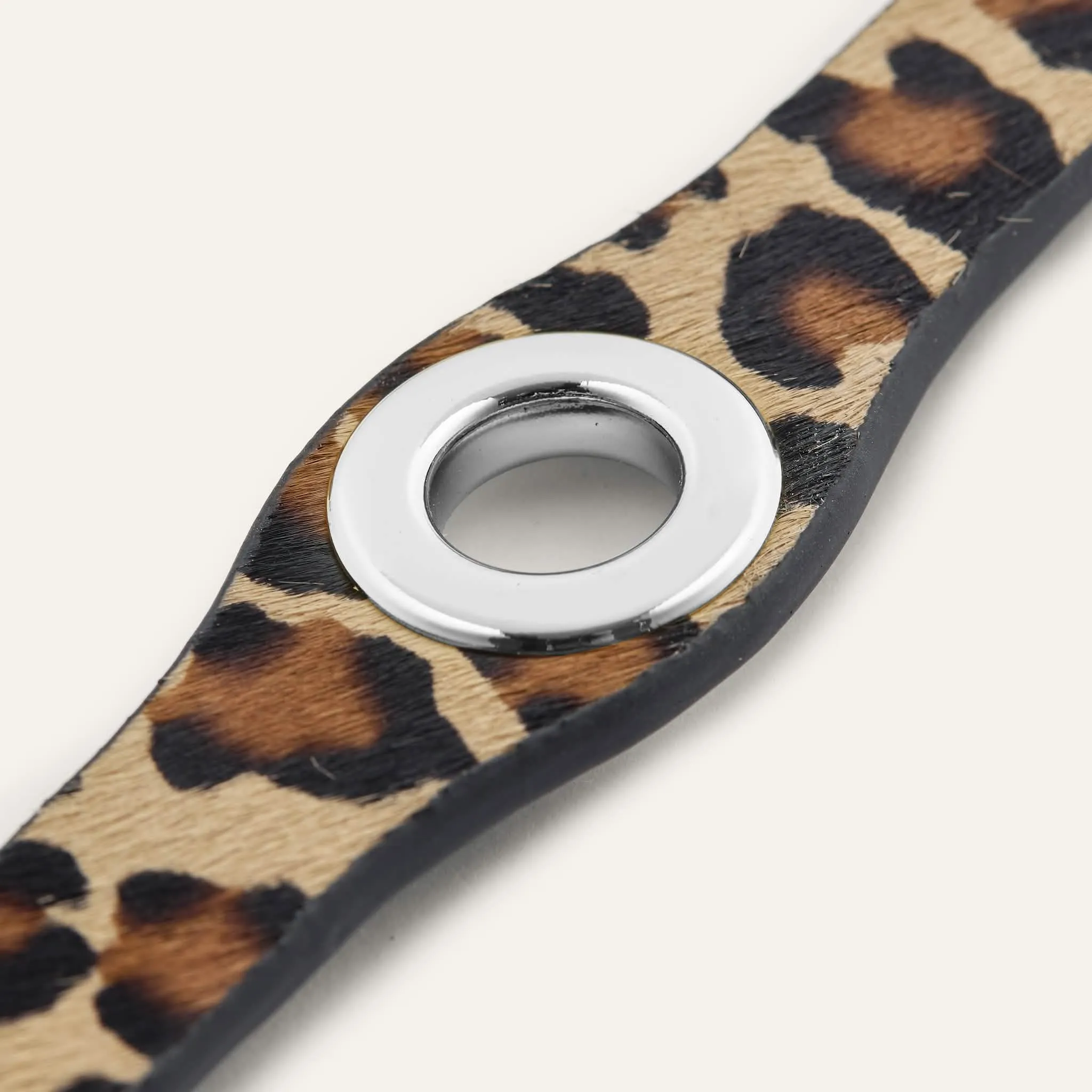 Deco Stud | Leopard Calf with Silver hardware
