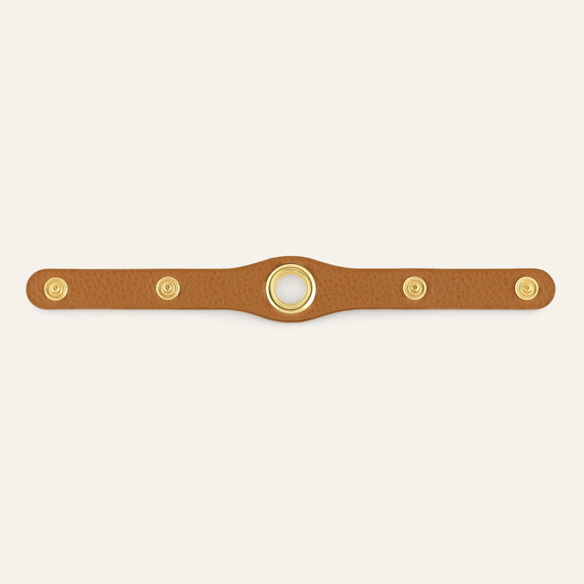 Deco Stud | Tan with Gold hardware