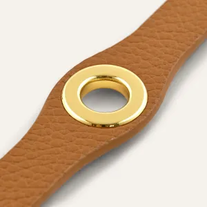 Deco Stud | Tan with Gold hardware