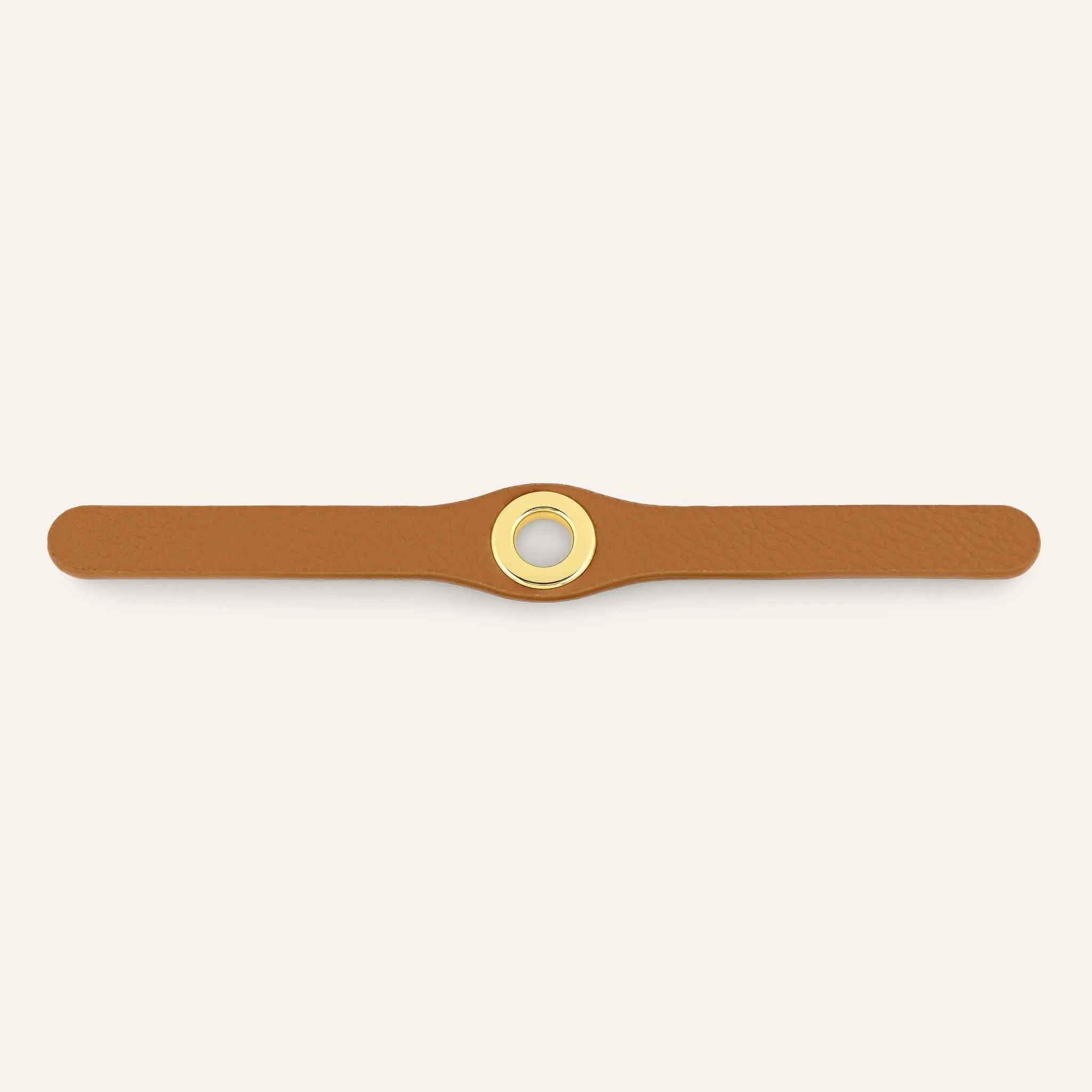 Deco Stud | Tan with Gold hardware