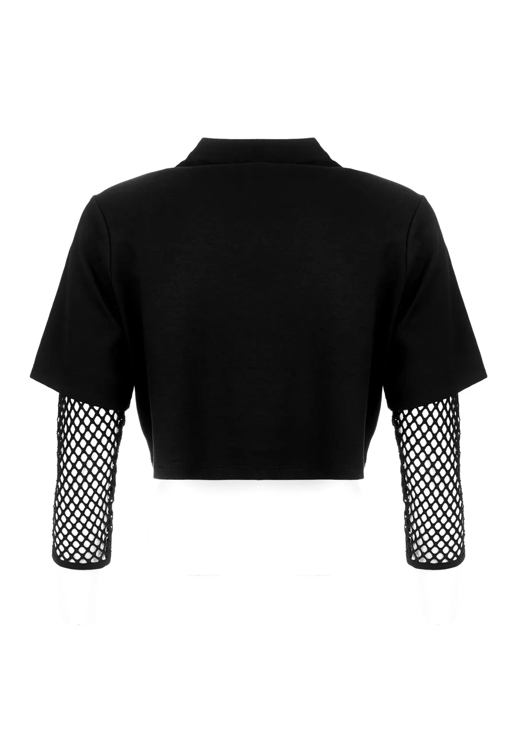 Decontrol Fishnet Sleeve Crop