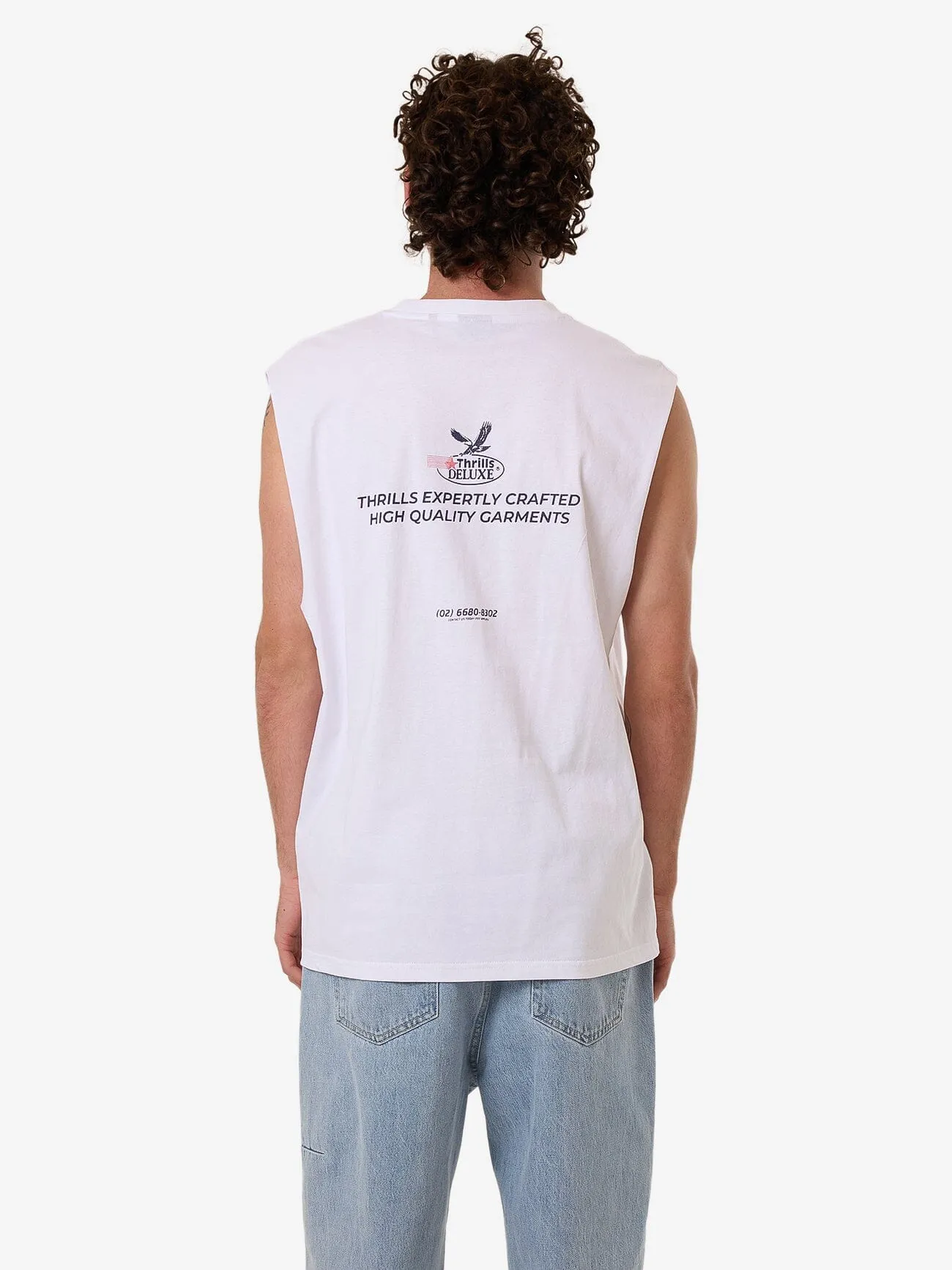 Deluxe Merch Fit Muscle Tee - White