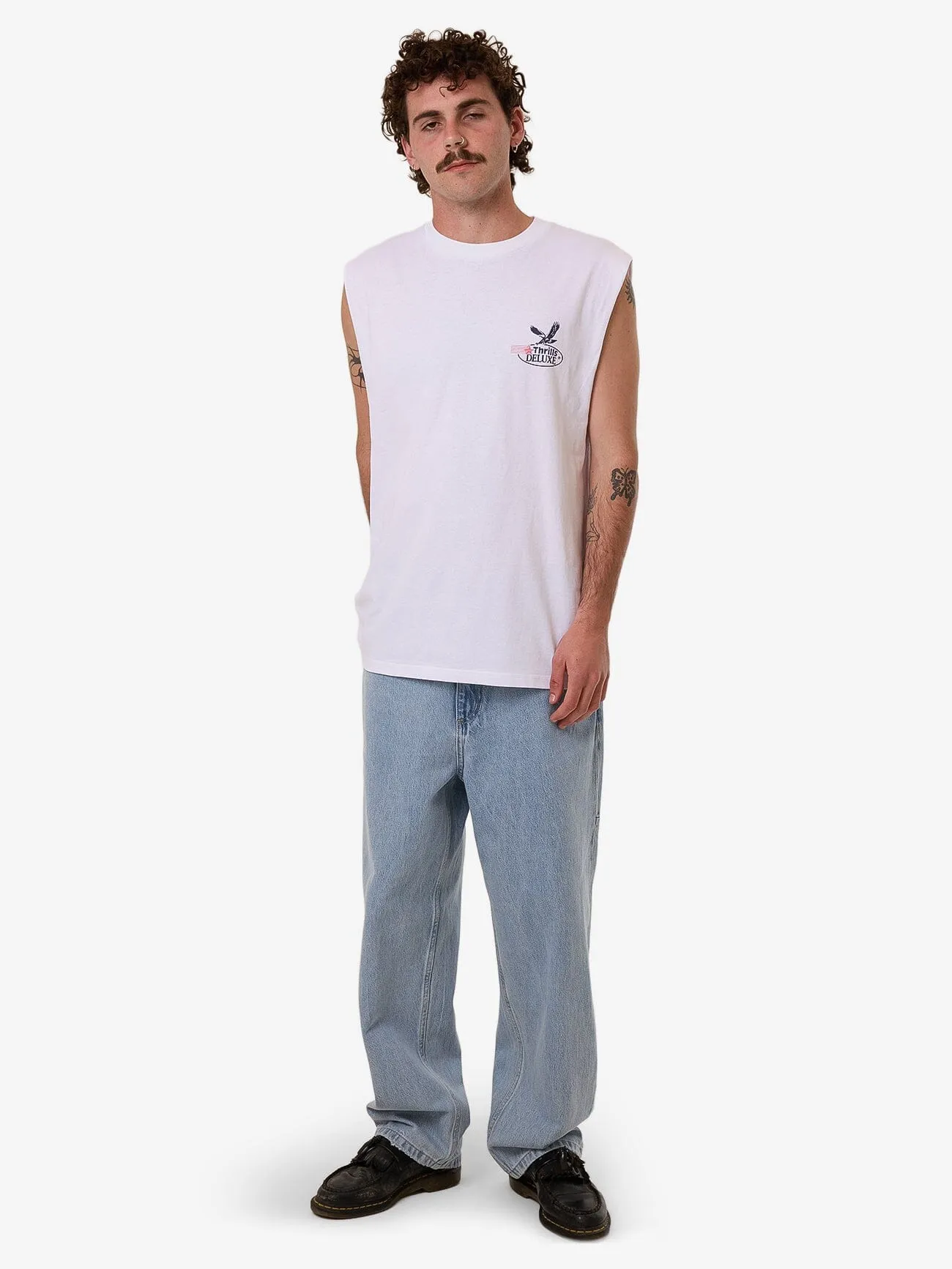 Deluxe Merch Fit Muscle Tee - White