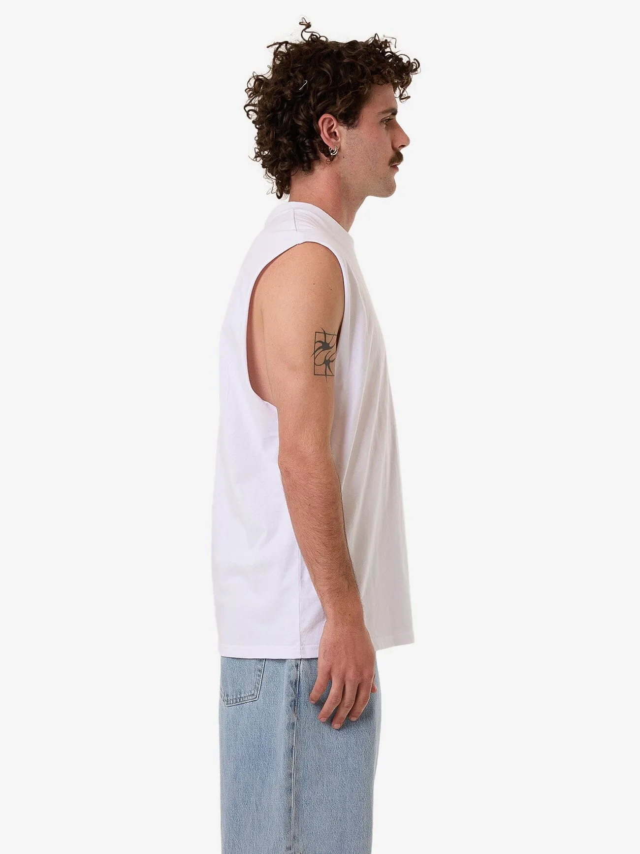 Deluxe Merch Fit Muscle Tee - White