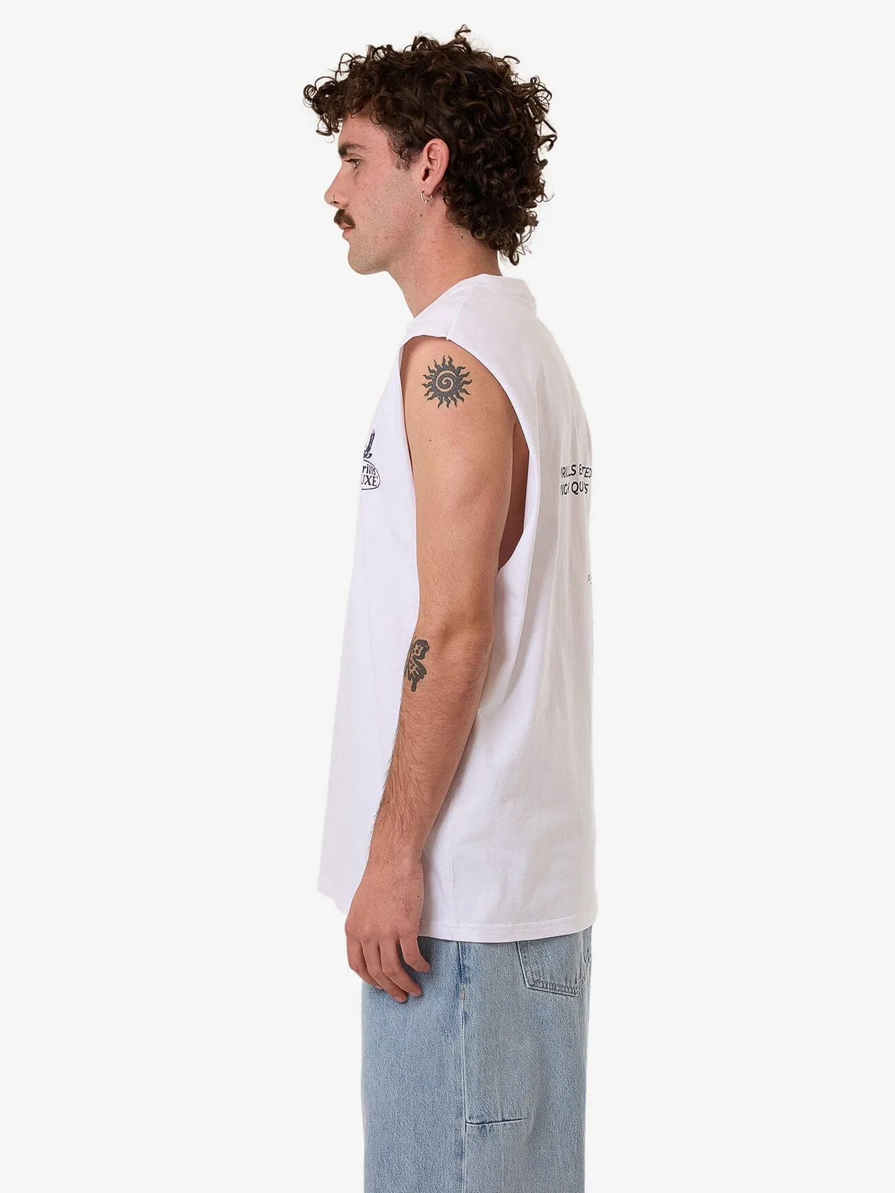 Deluxe Merch Fit Muscle Tee - White