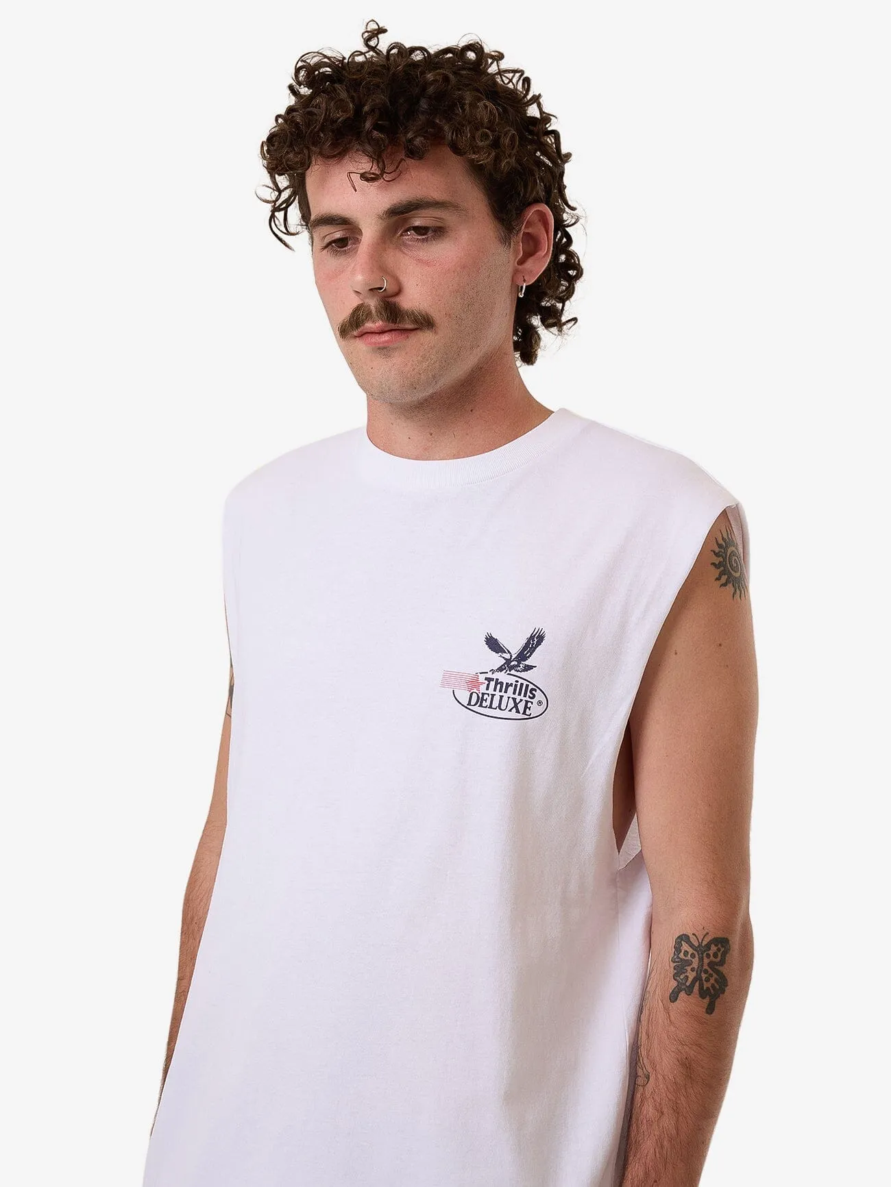 Deluxe Merch Fit Muscle Tee - White