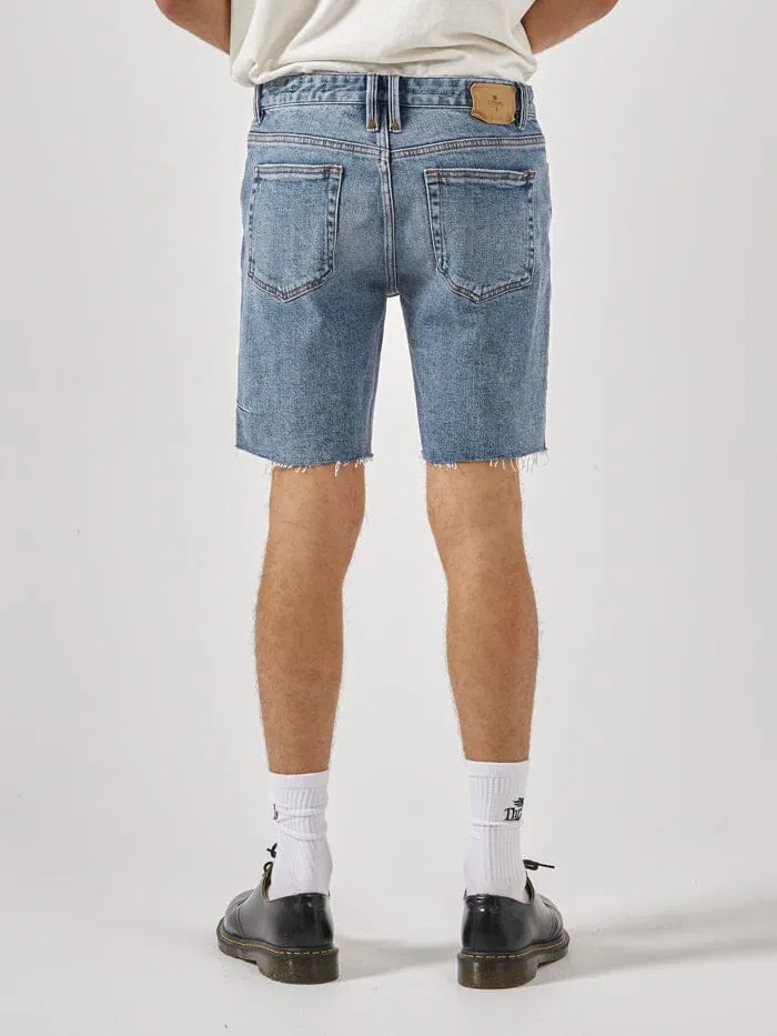Destroyed Bones Denim Short - Weathered Blue