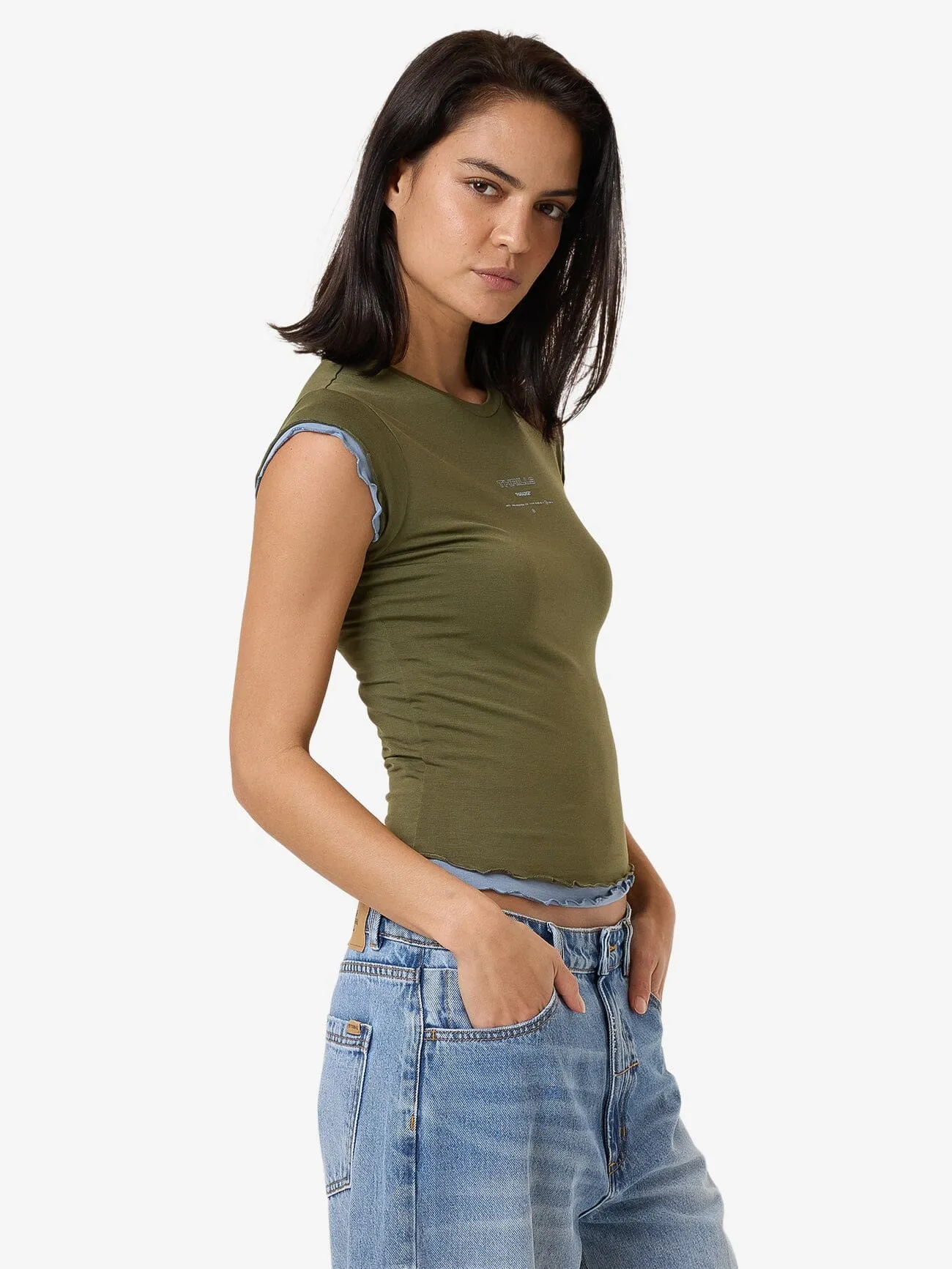Double Down Layer Tee - Burnt Olive