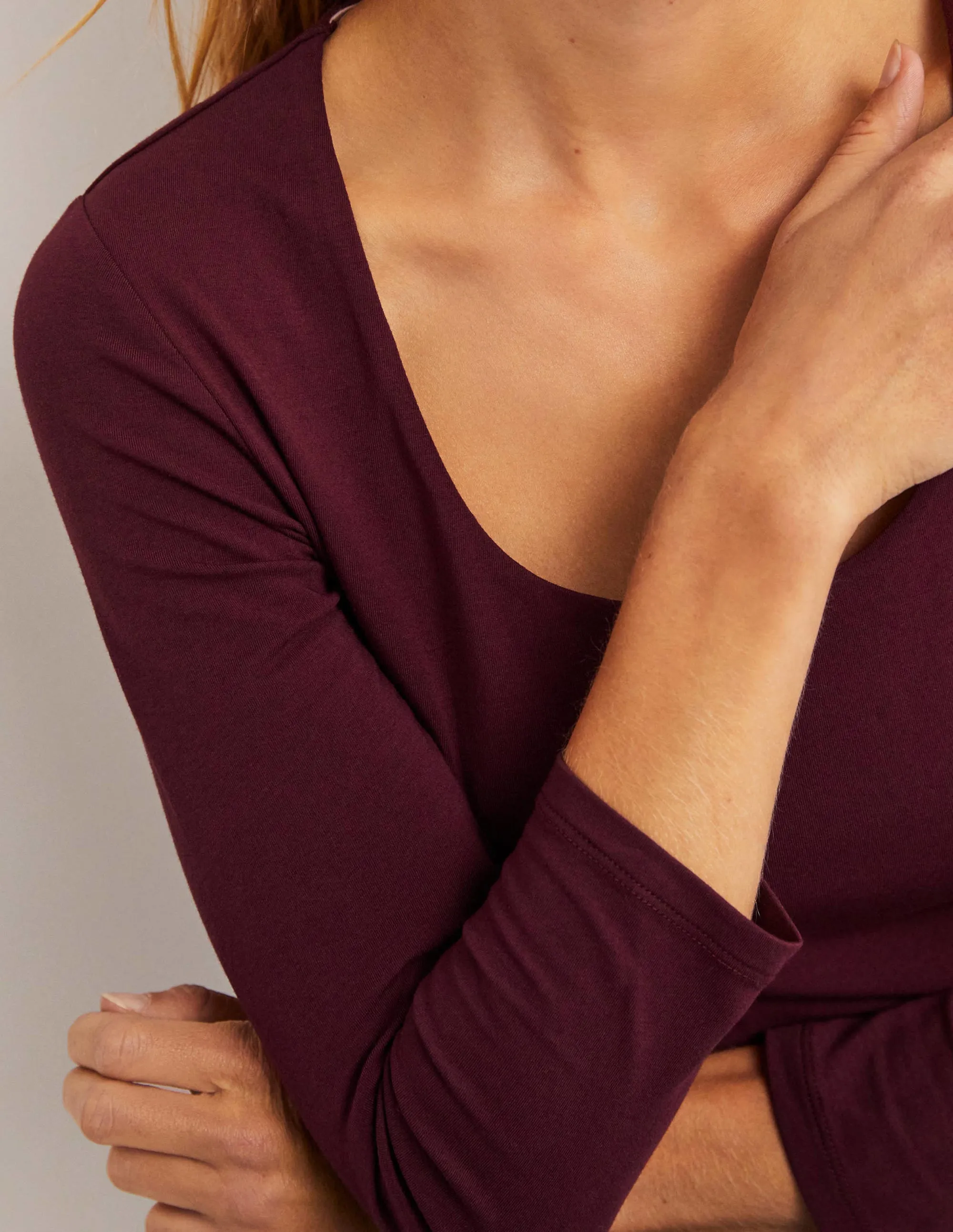 Double Layer Front Top-Mulled Wine Purple