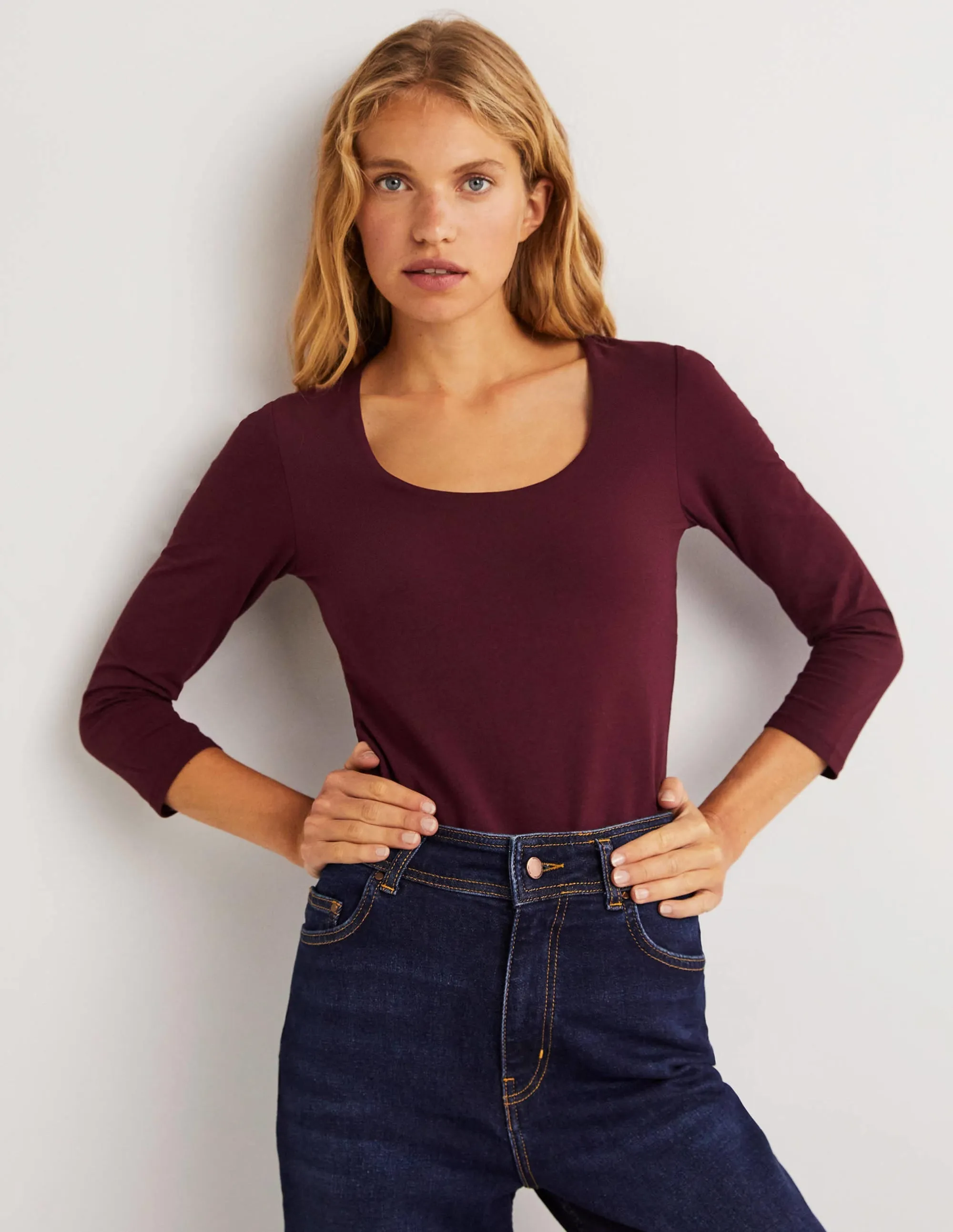 Double Layer Front Top-Mulled Wine Purple