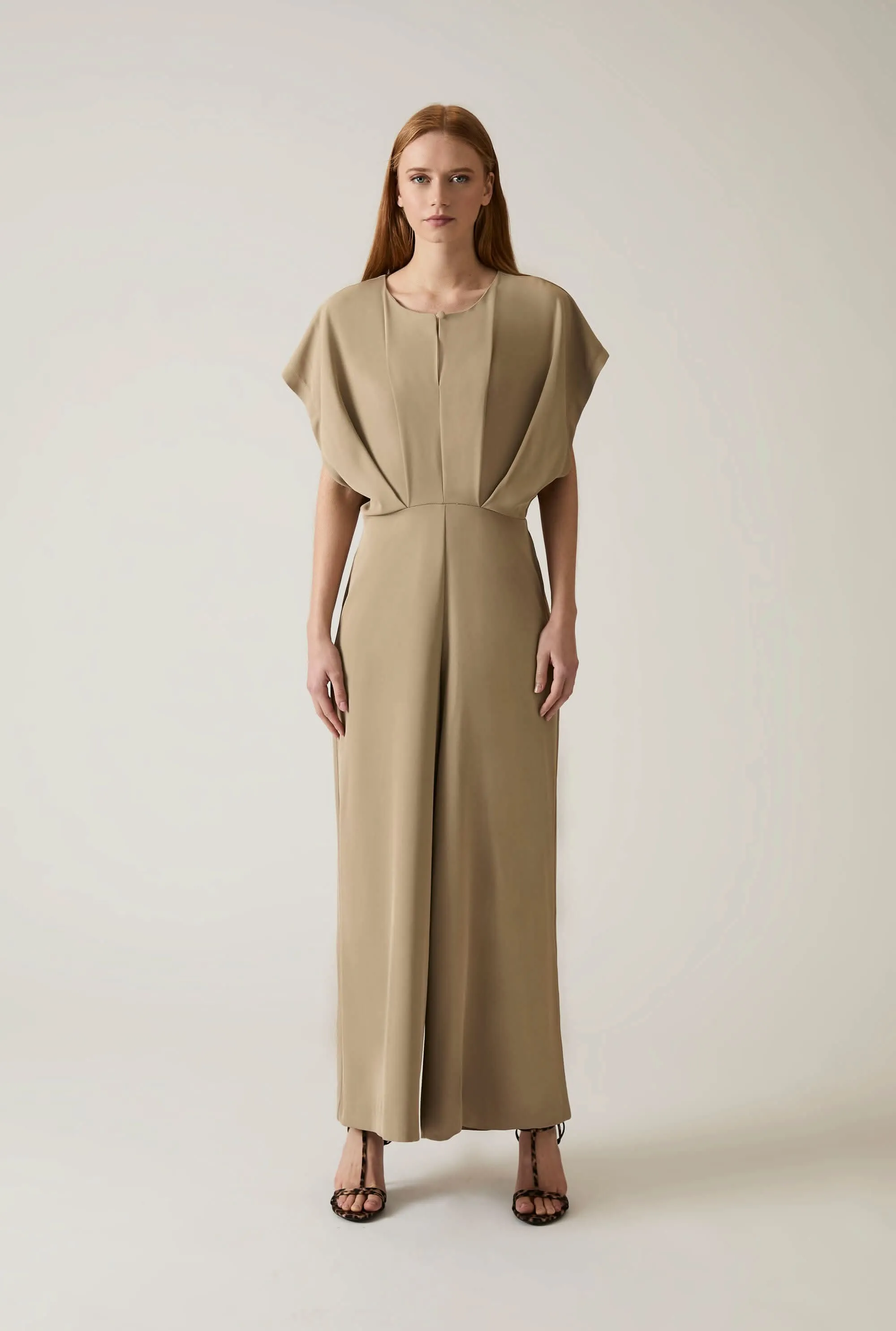 Draped Shoulder Jumpsuit
