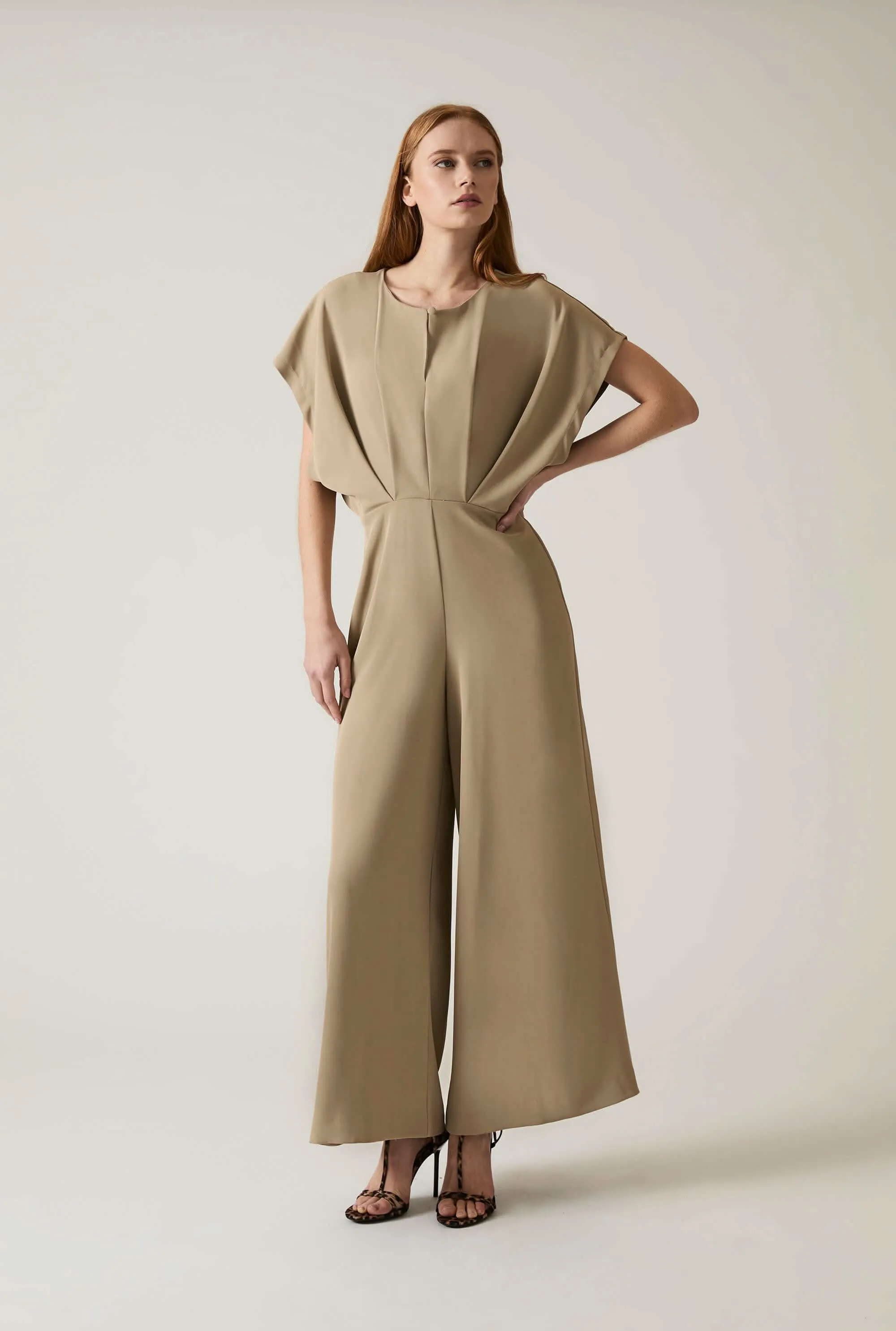 Draped Shoulder Jumpsuit
