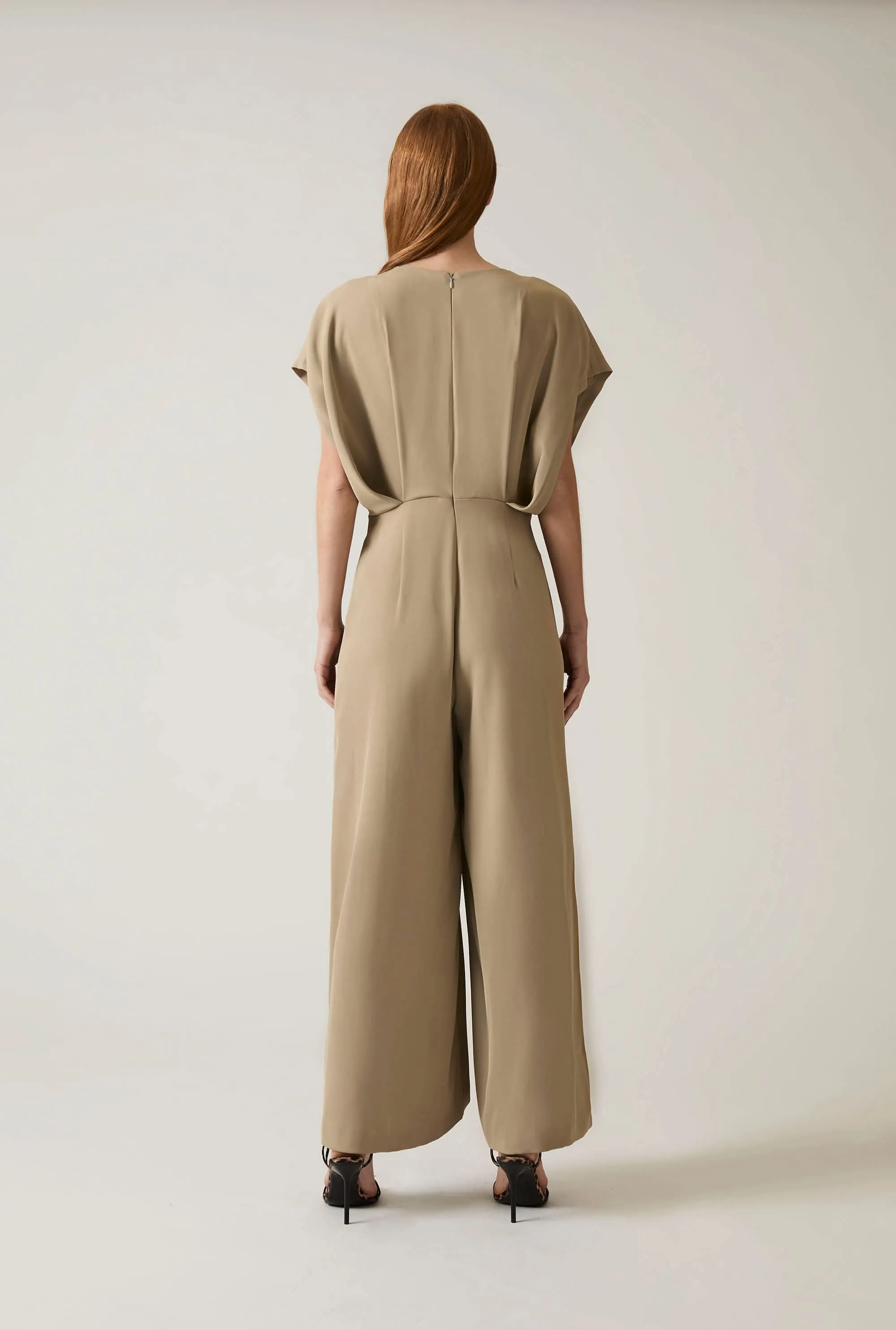 Draped Shoulder Jumpsuit