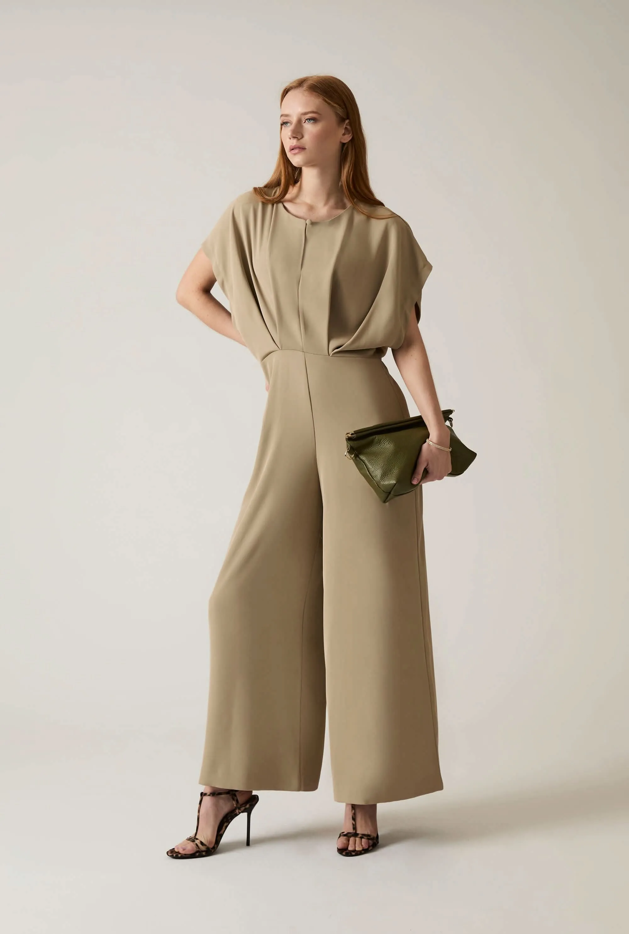 Draped Shoulder Jumpsuit