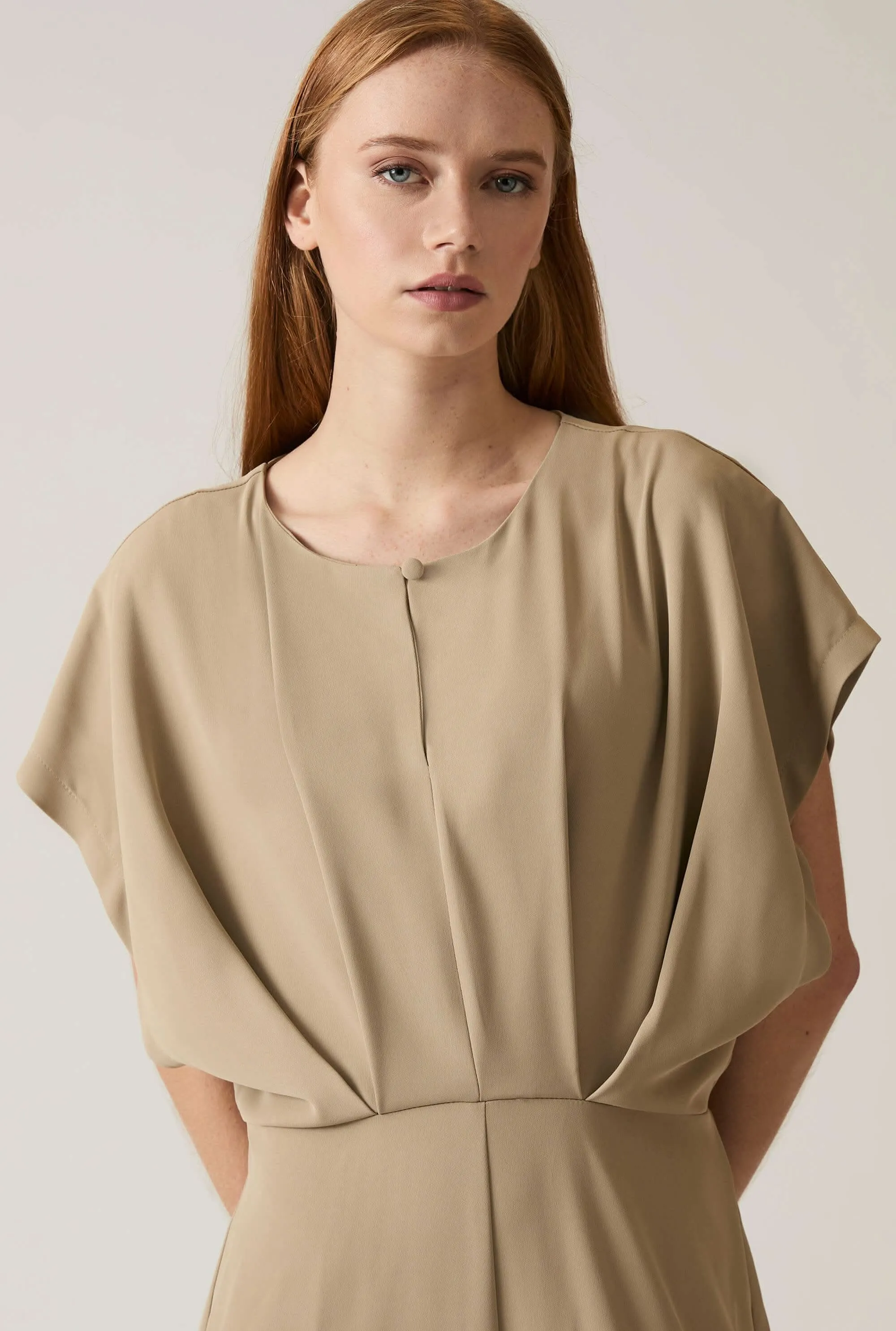 Draped Shoulder Jumpsuit
