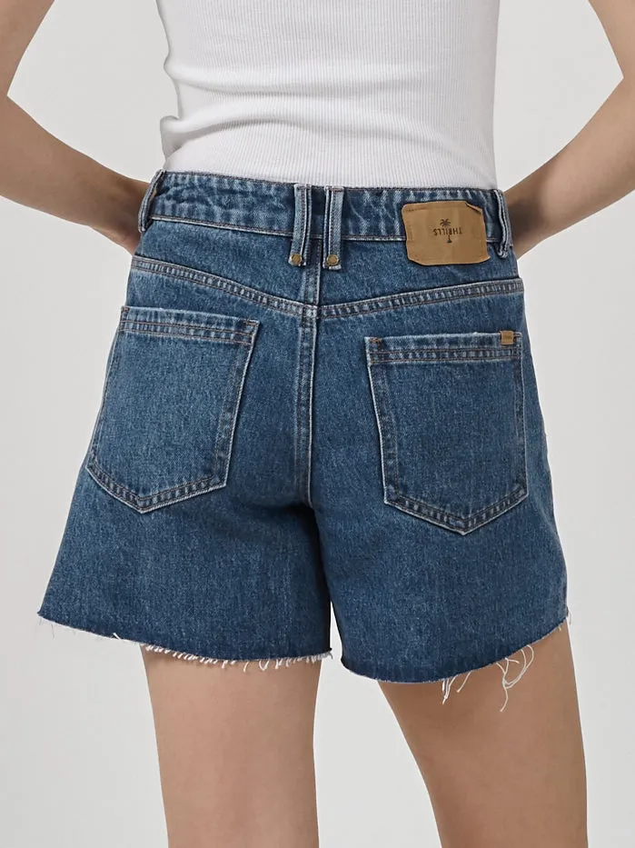 Erica Mid Rise Short - Highway Blue