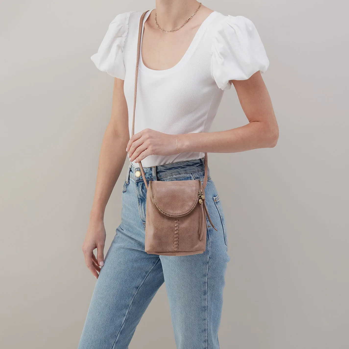 Fern Crossbody In Buffed Leather - Hazel