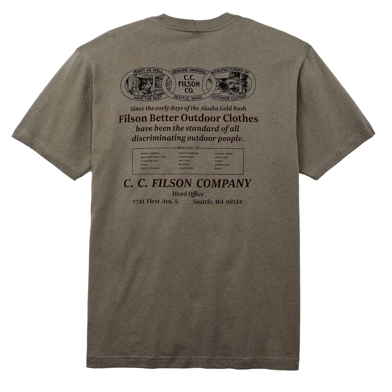 Filson S/S Pioneer Graphic T Shirt Morel / Chainlink