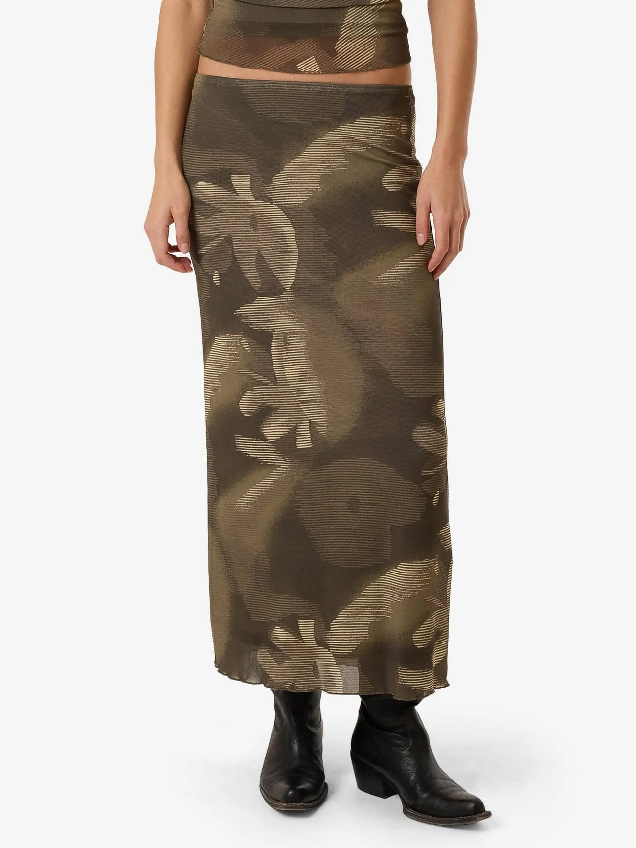 Flora Haze Mesh Skirt - Brindle