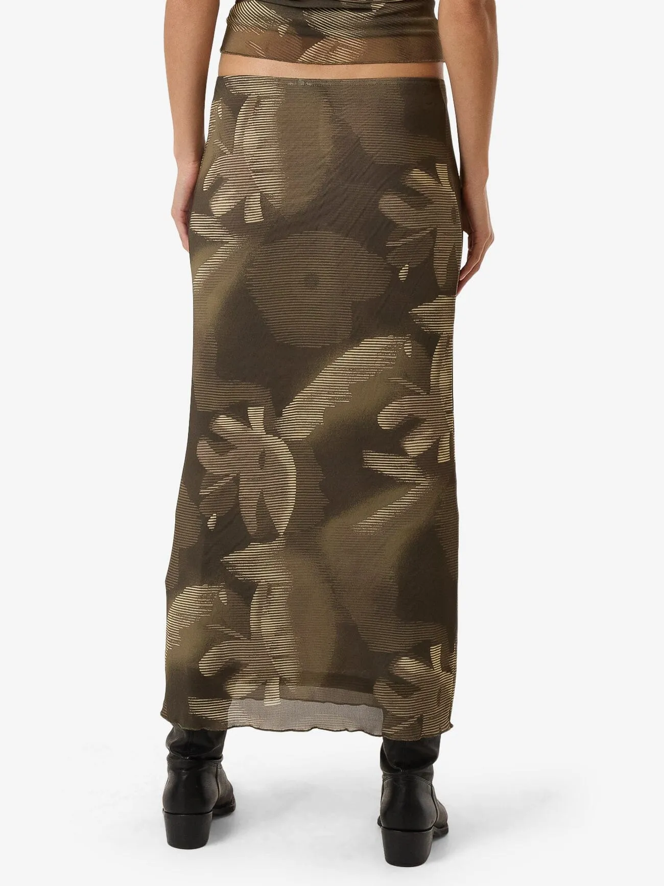 Flora Haze Mesh Skirt - Brindle
