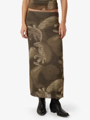 Flora Haze Mesh Skirt - Brindle