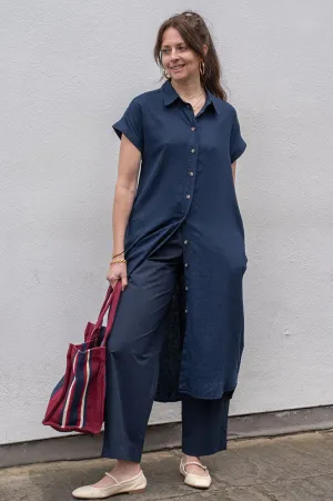 Fransa Navy Mallia Dress