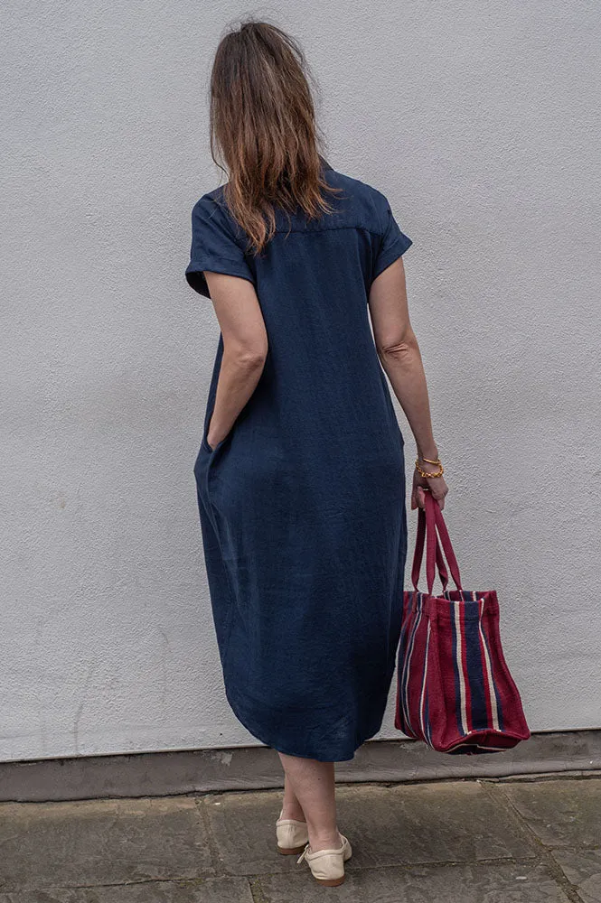 Fransa Navy Mallia Dress
